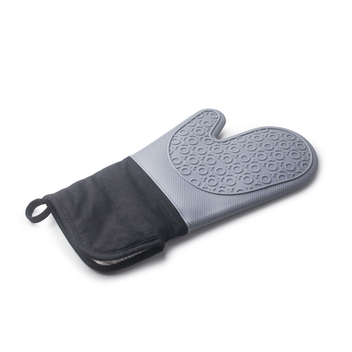 Oven Mitt Ibili Black Grey Cloth Silicone 33,5 cm-0