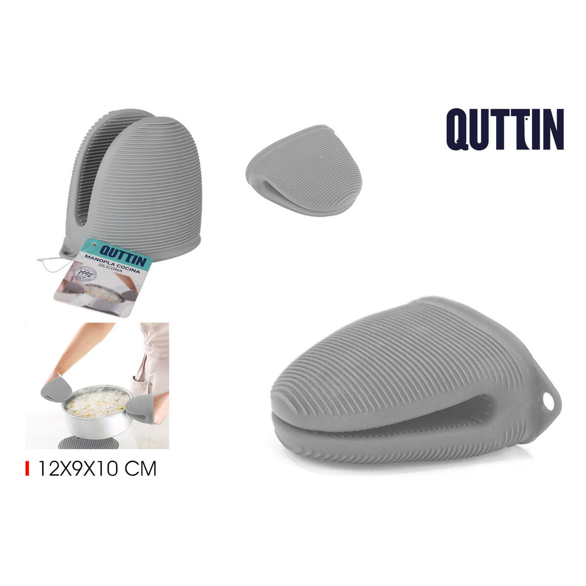 Oven Mitt Quttin Silicone 12 x 9 x 10 cm (24 Units)-2