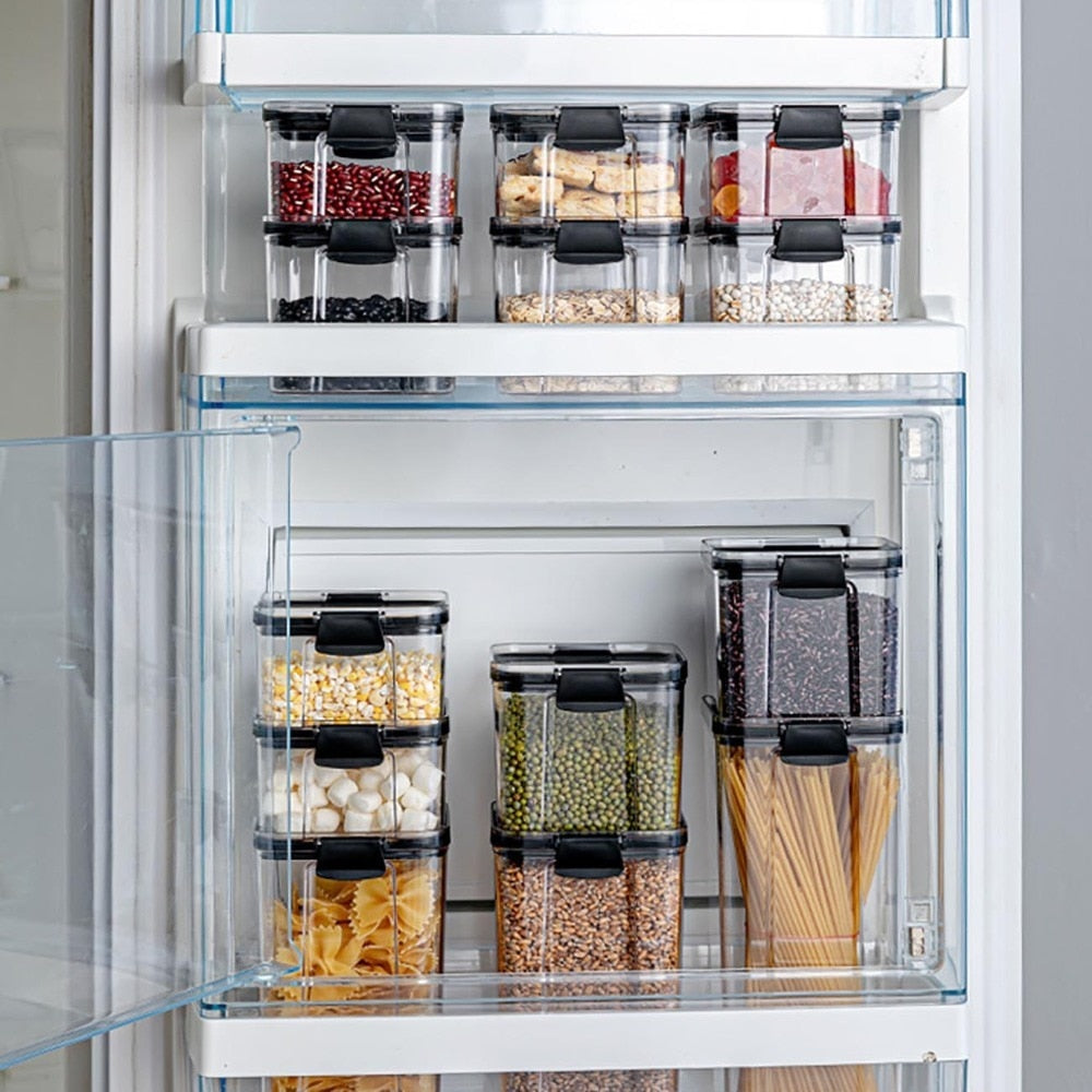 Food Storage Containers Kitchen Storage Organization Kitchen Storage Box Jars Ducts Storage for Kitchen PET Food Storage Box Lid-0
